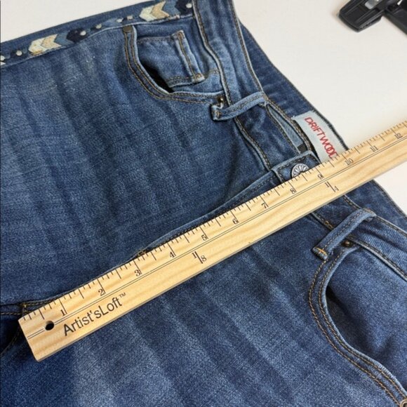 Anthropologie Driftwood Jackie embroidered high-rise skinny jeans Size 28 - Picture 7 of 9